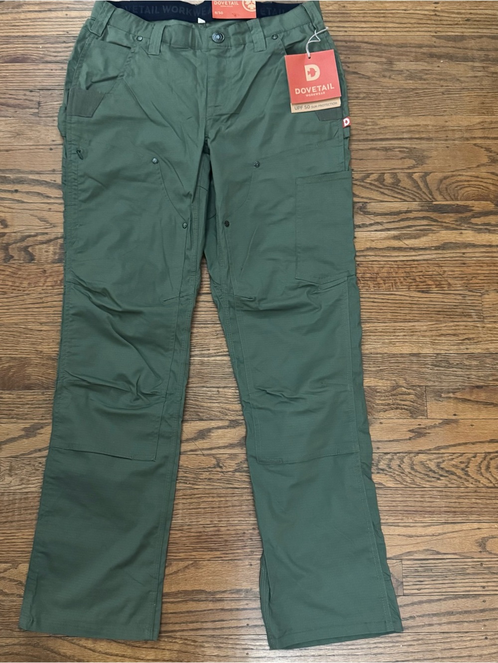 Dovetail Britt X Ultralight Work Pant in Lichen Green Ripstop 8x30 NWT